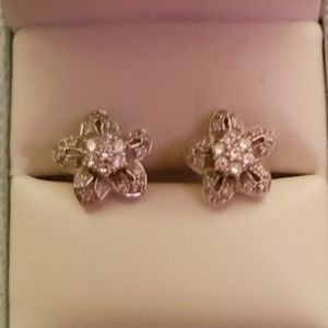 Beautiful 14K White Gold Dimond Earrings.